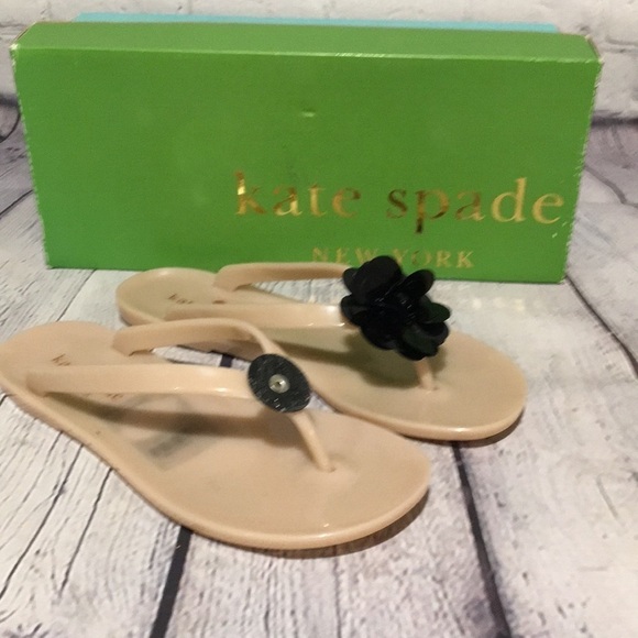 Kate SpadeDYI nude flip-flops w/box missing flower - Picture 1 of 5